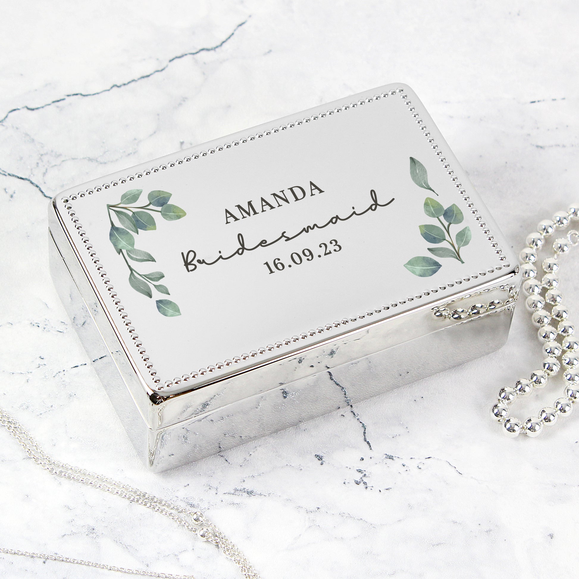 Personalised Botanical Rectangular Jewellery Box - image 6