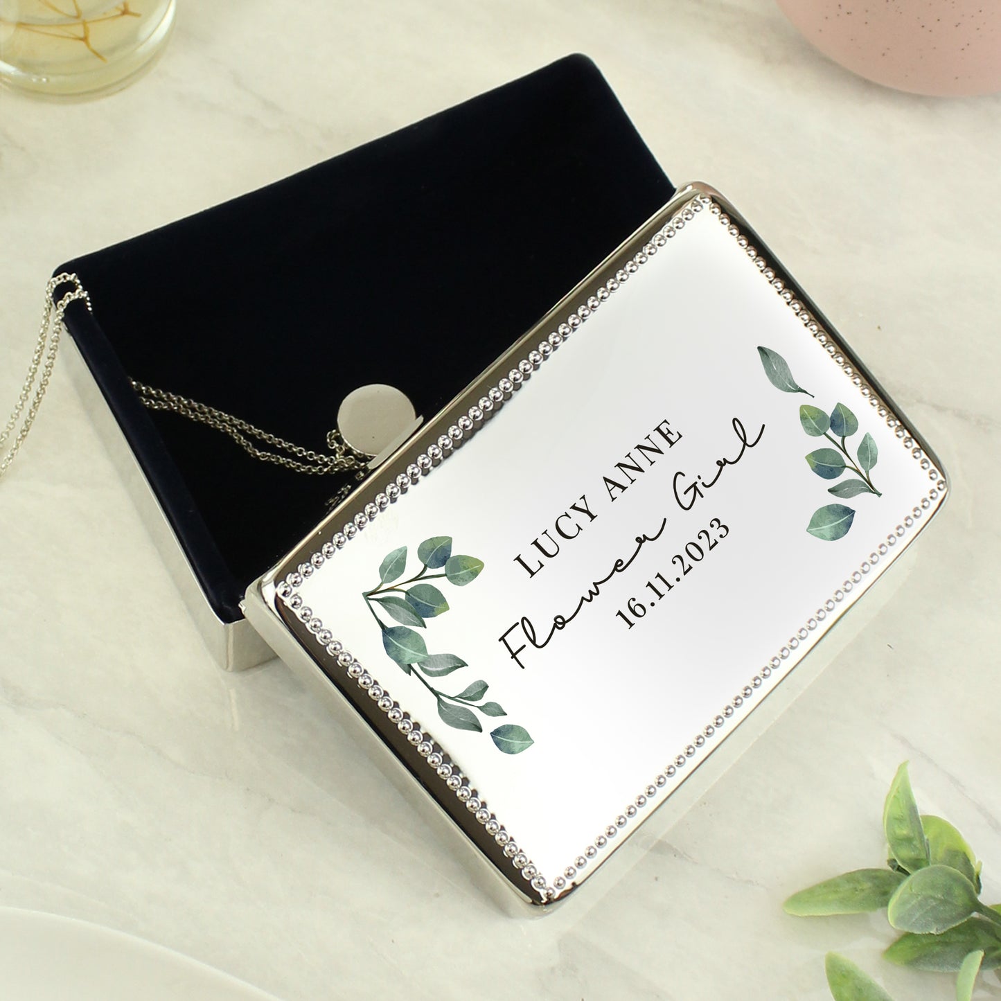 Personalised Botanical Rectangular Jewellery Box - image 7