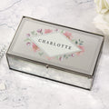 Personalised Floral Watercolour Mirrored Jewellery Box from Heartfelt Gifts