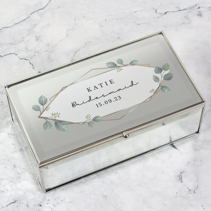 Personalised Botanical Mirrored Jewellery Box from Heartfelt Gifts