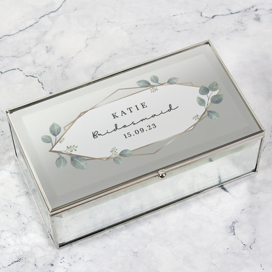 Personalised Botanical Mirrored Jewellery Box from Heartfelt Gifts