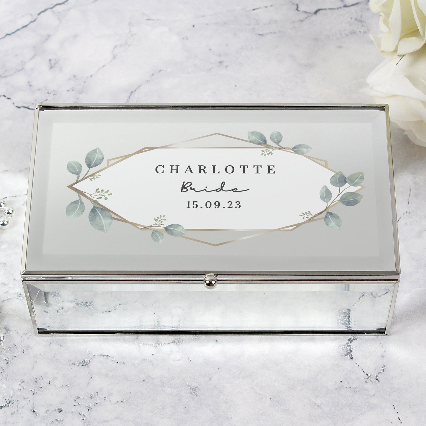 Personalised Botanical Mirrored Jewellery Box - image 2