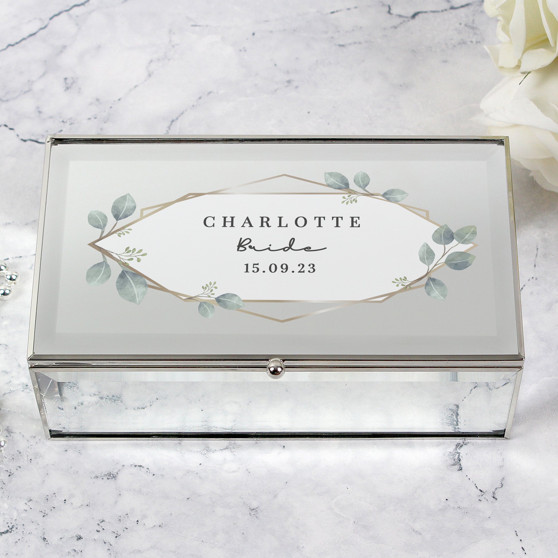 Personalised Botanical Mirrored Jewellery Box - image 2
