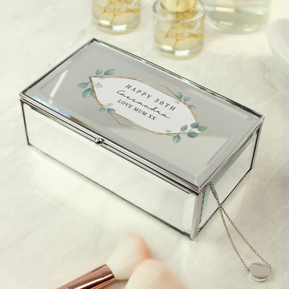 Personalised Botanical Mirrored Jewellery Box - image 4