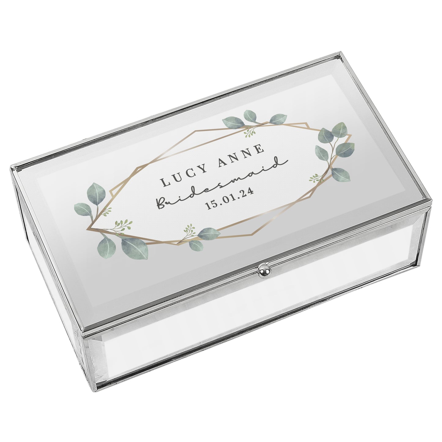 Personalised Botanical Mirrored Jewellery Box - image 5