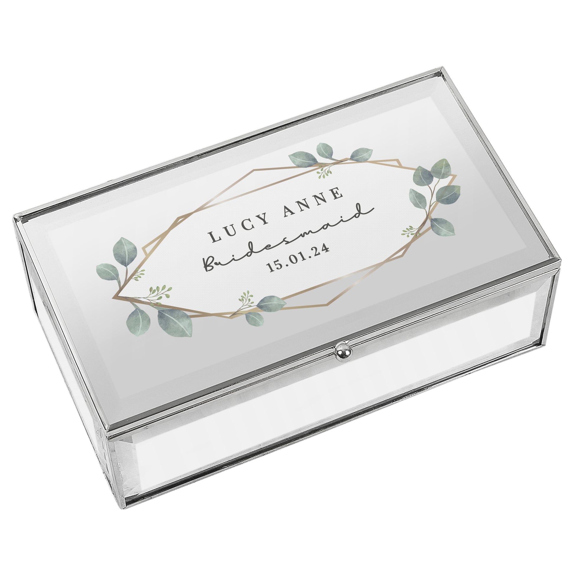 Personalised Botanical Mirrored Jewellery Box - image 5