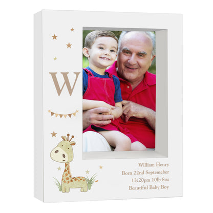 Personalised Hessian Giraffe 5x7 Box Photo Frame - image 4