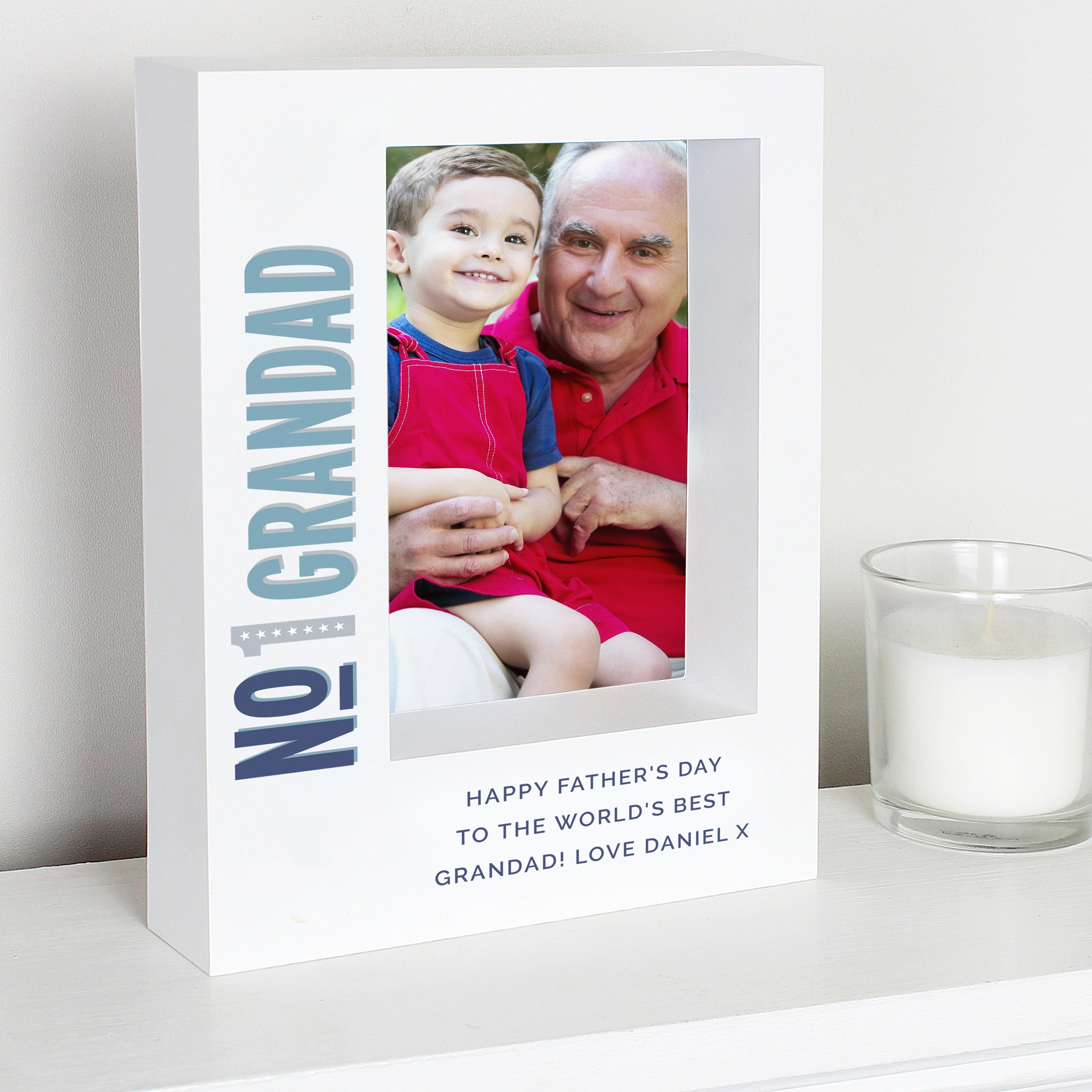 Personalised No.1 5x7 Box Photo Frame from Heartfelt Gifts