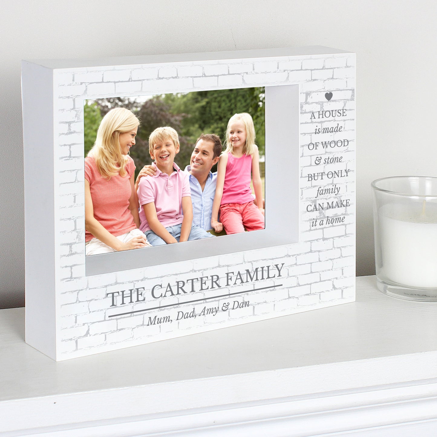 Personalised Family 5x7 Landscape Box Photo Frame from Heartfelt Gifts