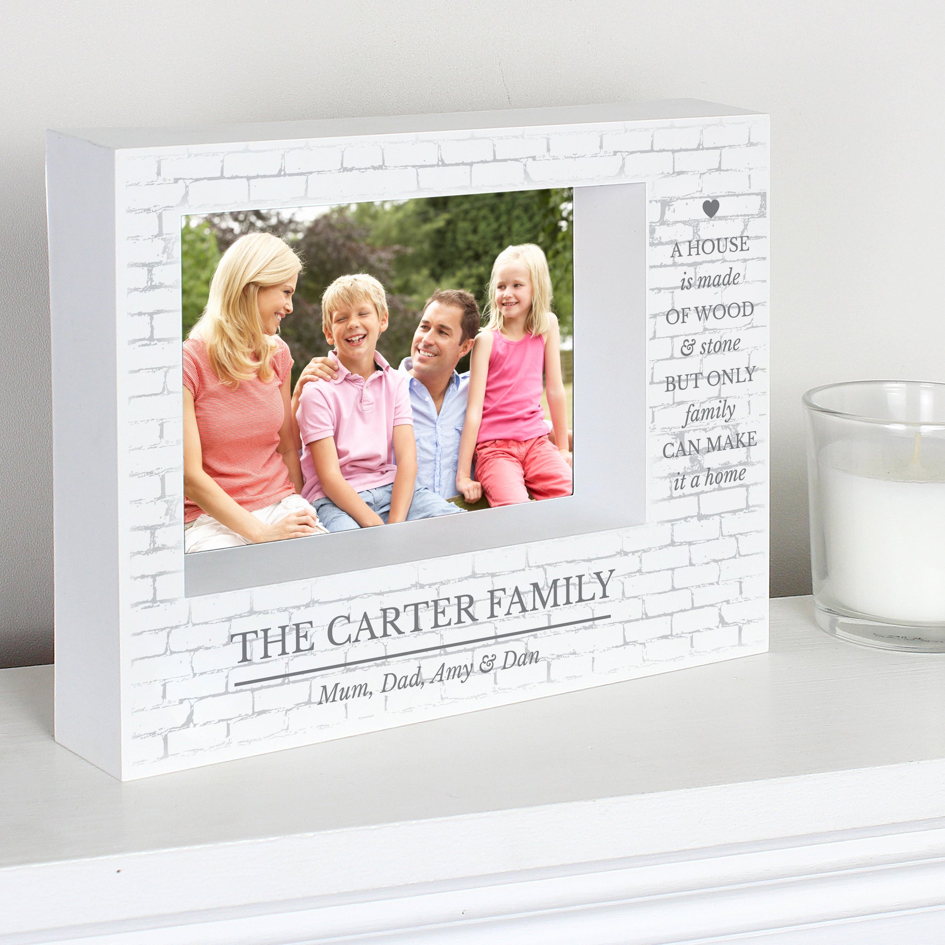 Personalised Family 5x7 Landscape Box Photo Frame from Heartfelt Gifts