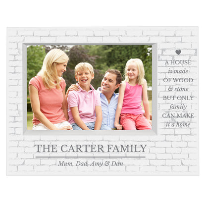White Family landscape box frame with the Carter Family example wording on a plain background