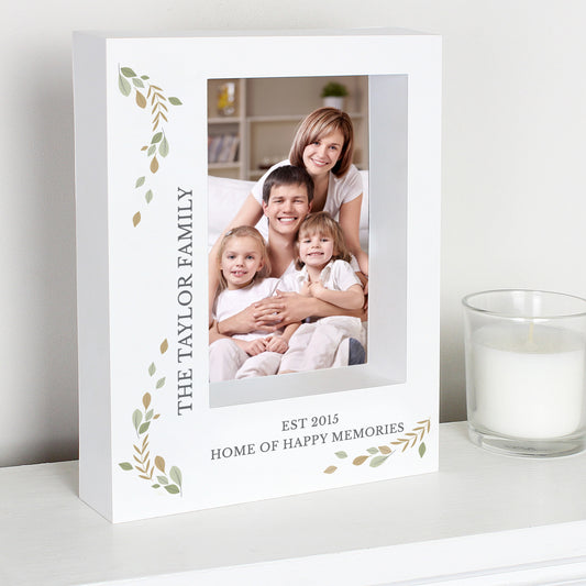 Personalised Fresh Botanical 5x7 Box Photo Frame from Heartfelt Gifts