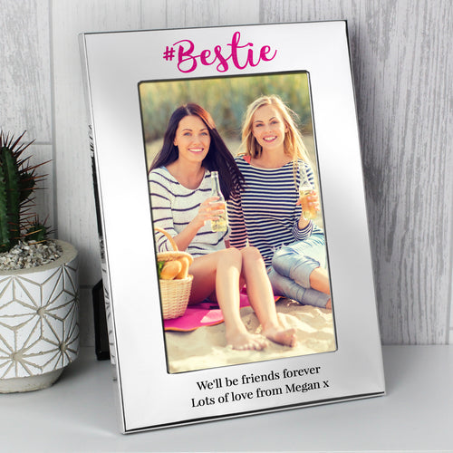 Personalised #Bestie 6x4 Silver Photo Frame from Heartfelt Gifts