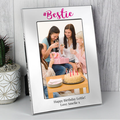Personalised #Bestie 6x4 Silver Photo Frame - image 3