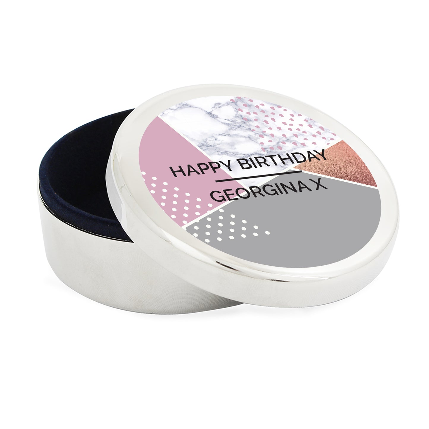Personalised Geometric Round Trinket Box - image 2