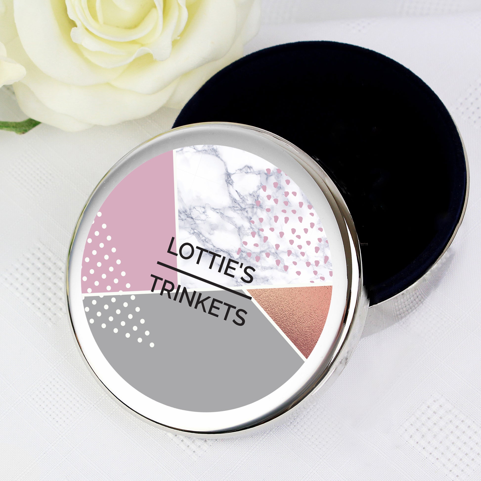 Personalised Geometric Round Trinket Box - image 4