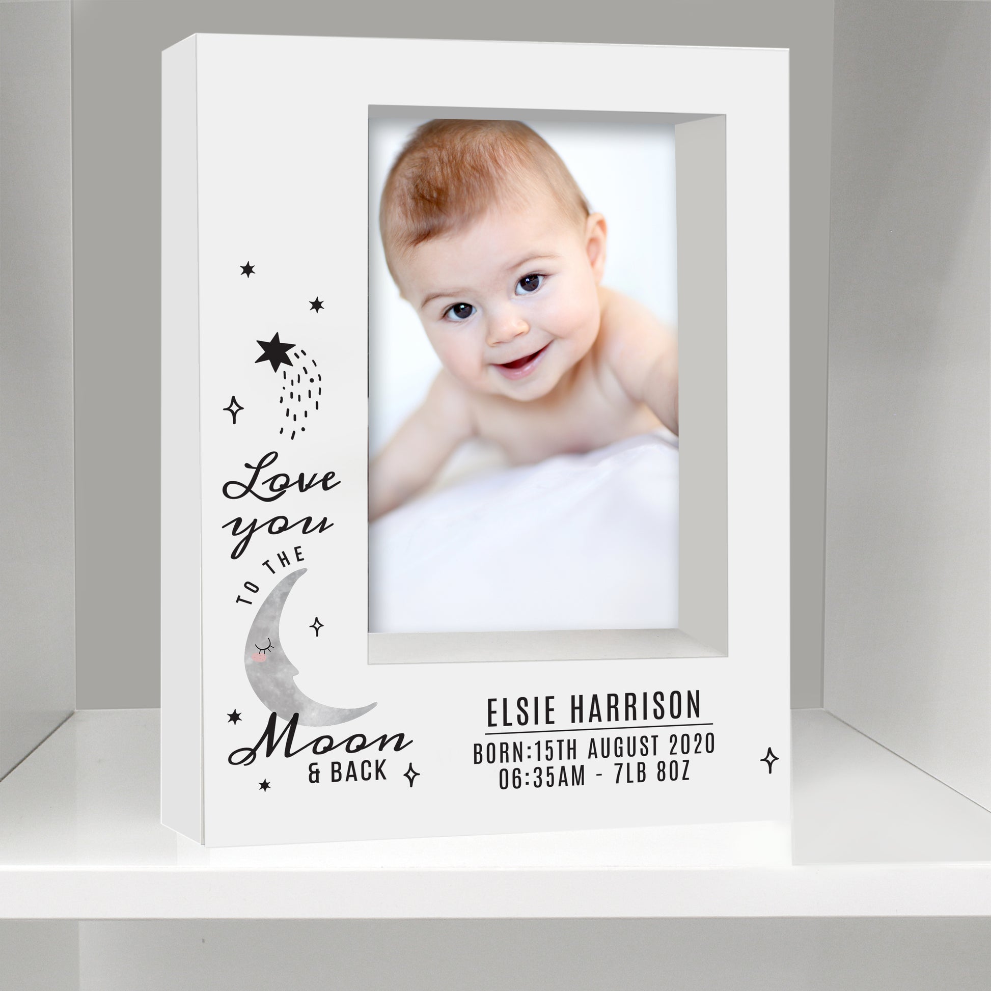 Personalised Baby To The Moon and Back 5x7 Box Photo Frame - image 3
