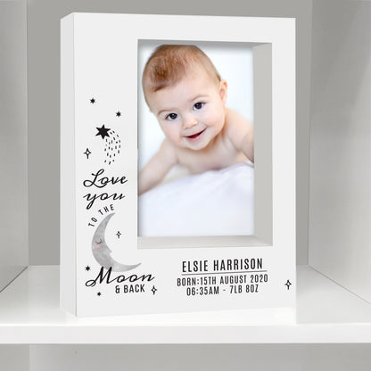 Personalised Baby To The Moon and Back 5x7 Box Photo Frame - image 3