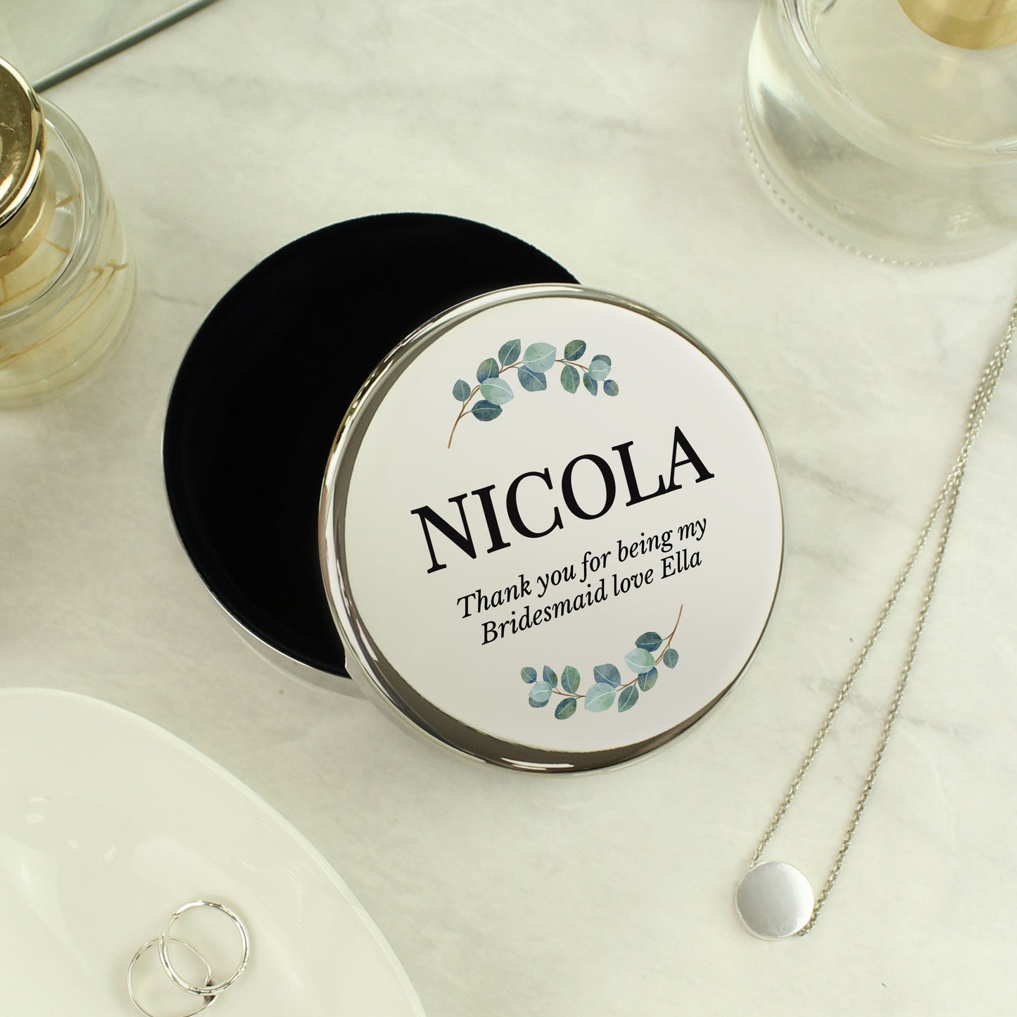 Personalised Botanical Round Trinket Box - image 2