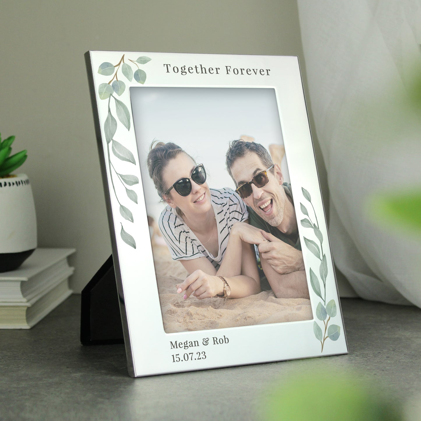 Personalised Botanical 6x4 Silver Photo Frame - image 2