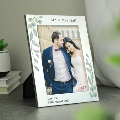Personalised Botanical 6x4 Silver Photo Frame - image 3