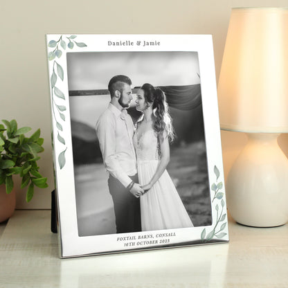 Personalised Botanical 10x8 Silver Photo Frame - image 2