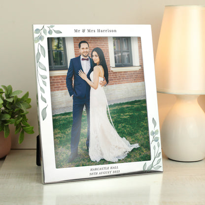 Personalised Botanical 10x8 Silver Photo Frame - image 3