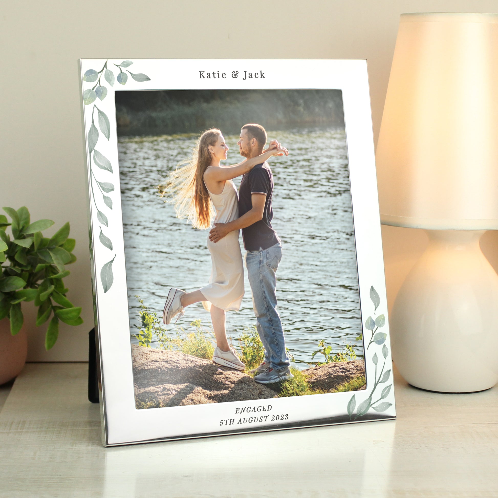 Personalised Botanical 10x8 Silver Photo Frame - image 4