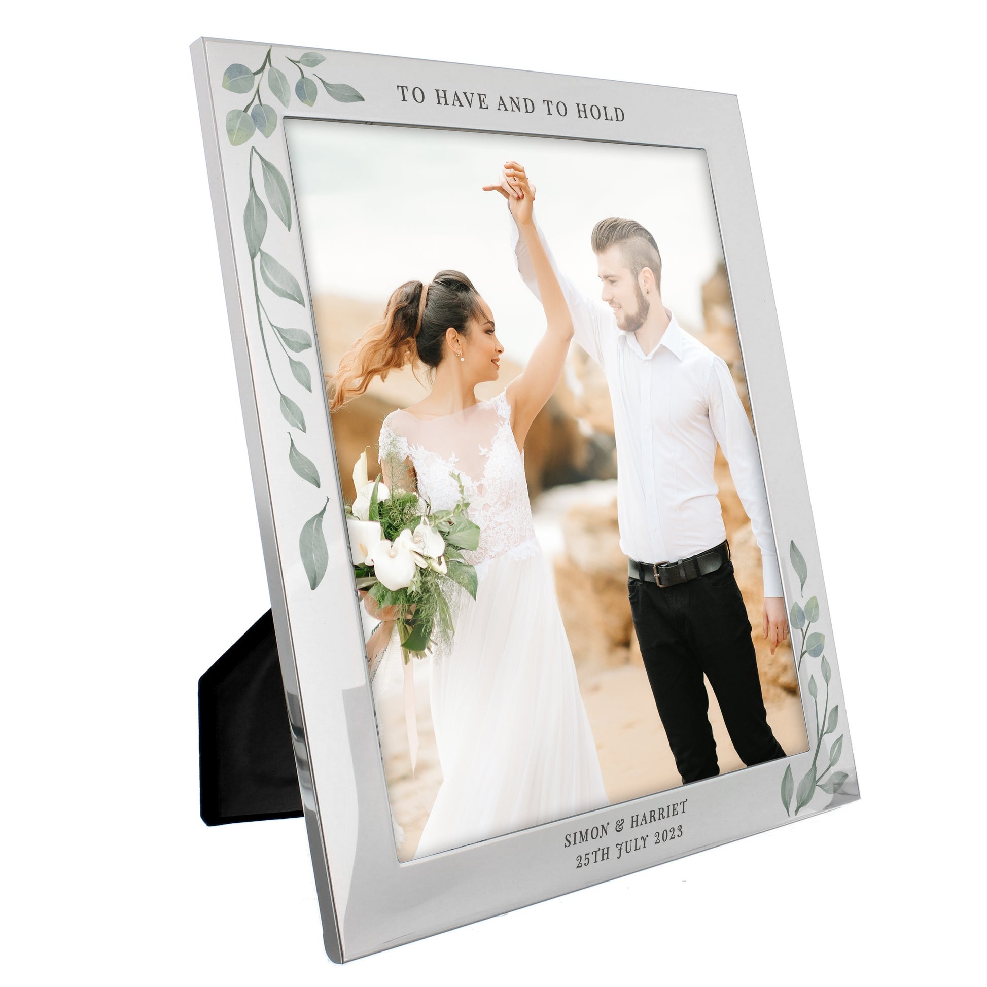Personalised Botanical 10x8 Silver Photo Frame - image 5