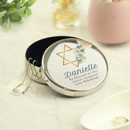Personalised Bat Mitzvah Round Trinket - image 3