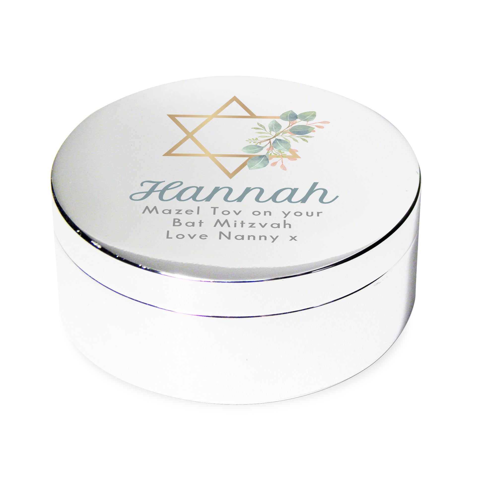 Personalised Bat Mitzvah Round Trinket - image 5