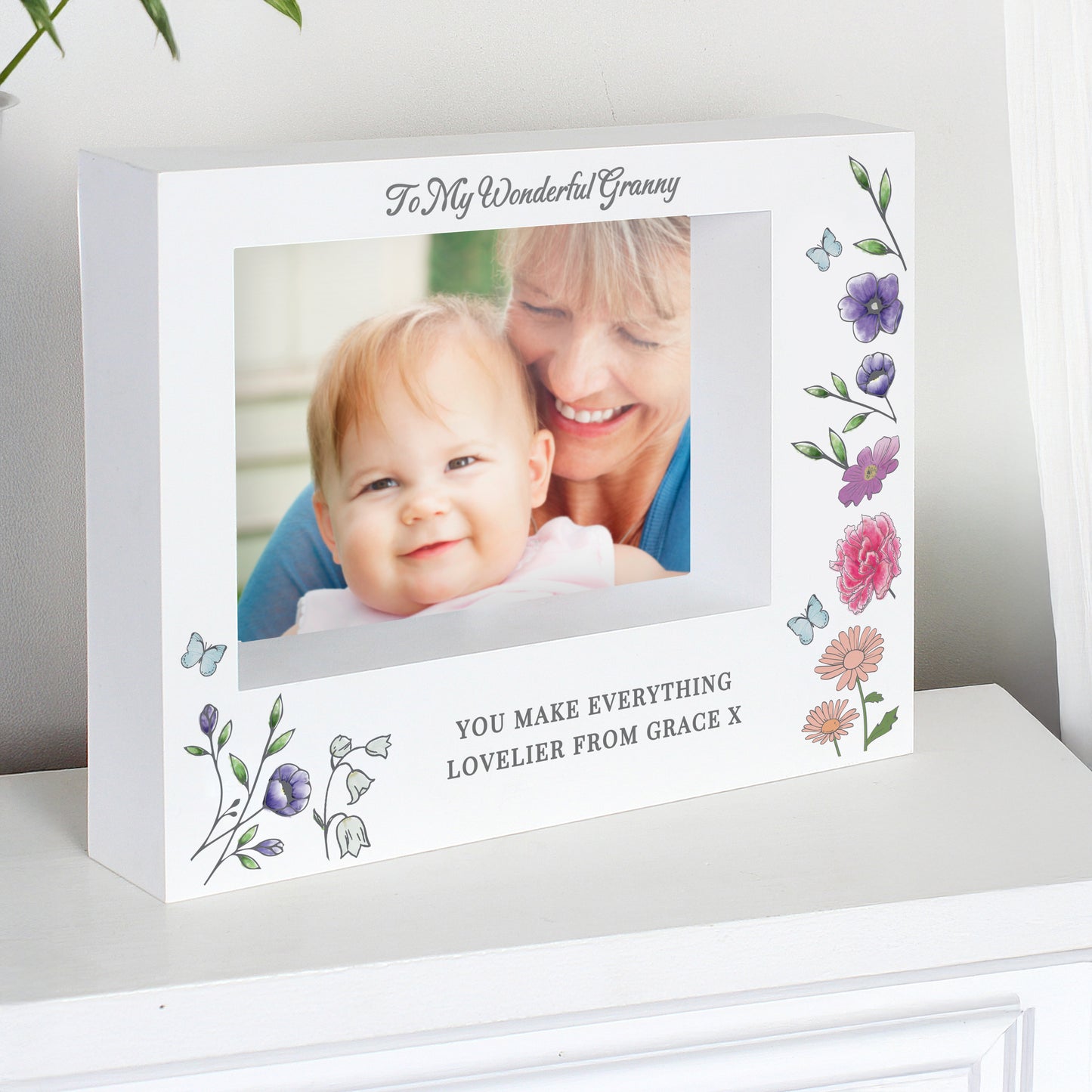 Personalised Wild Flowers Box Photo Frame from Heartfelt Gifts