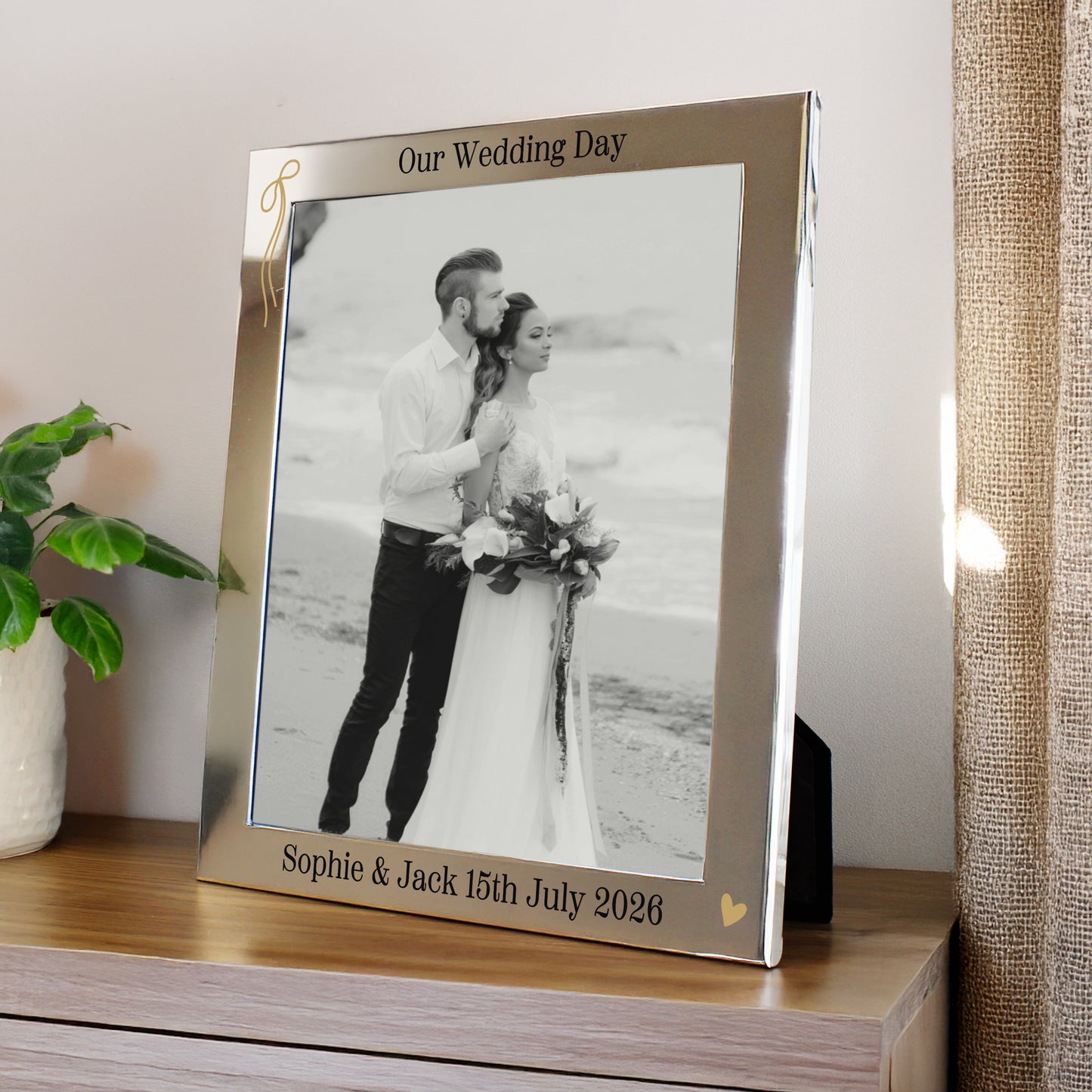Personalised Black and Gold Free Text 8x10 Photo Frame – Wedding Gift - image 3