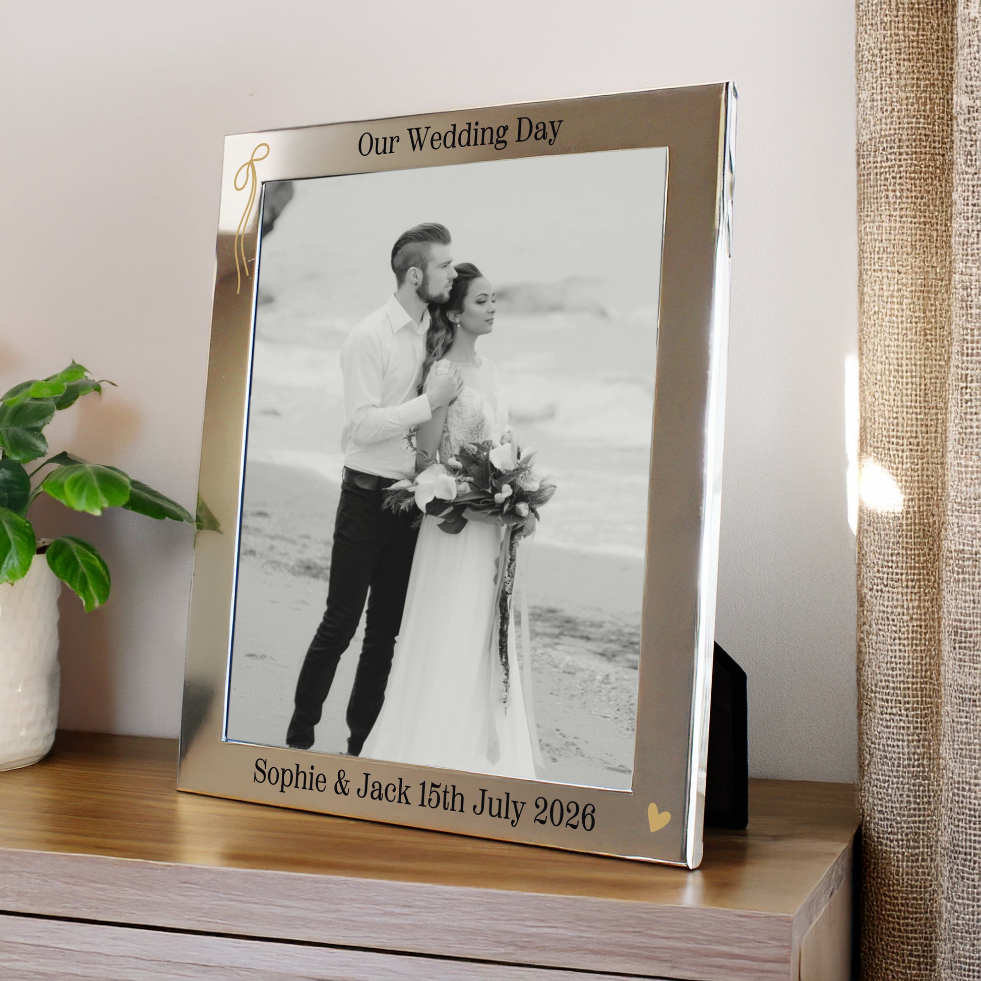 Personalised Black and Gold Free Text 8x10 Photo Frame – Wedding Gift - image 3