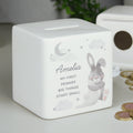 Personalised Baby Bunny Ceramic Square Money Box from Heartfelt Gifts