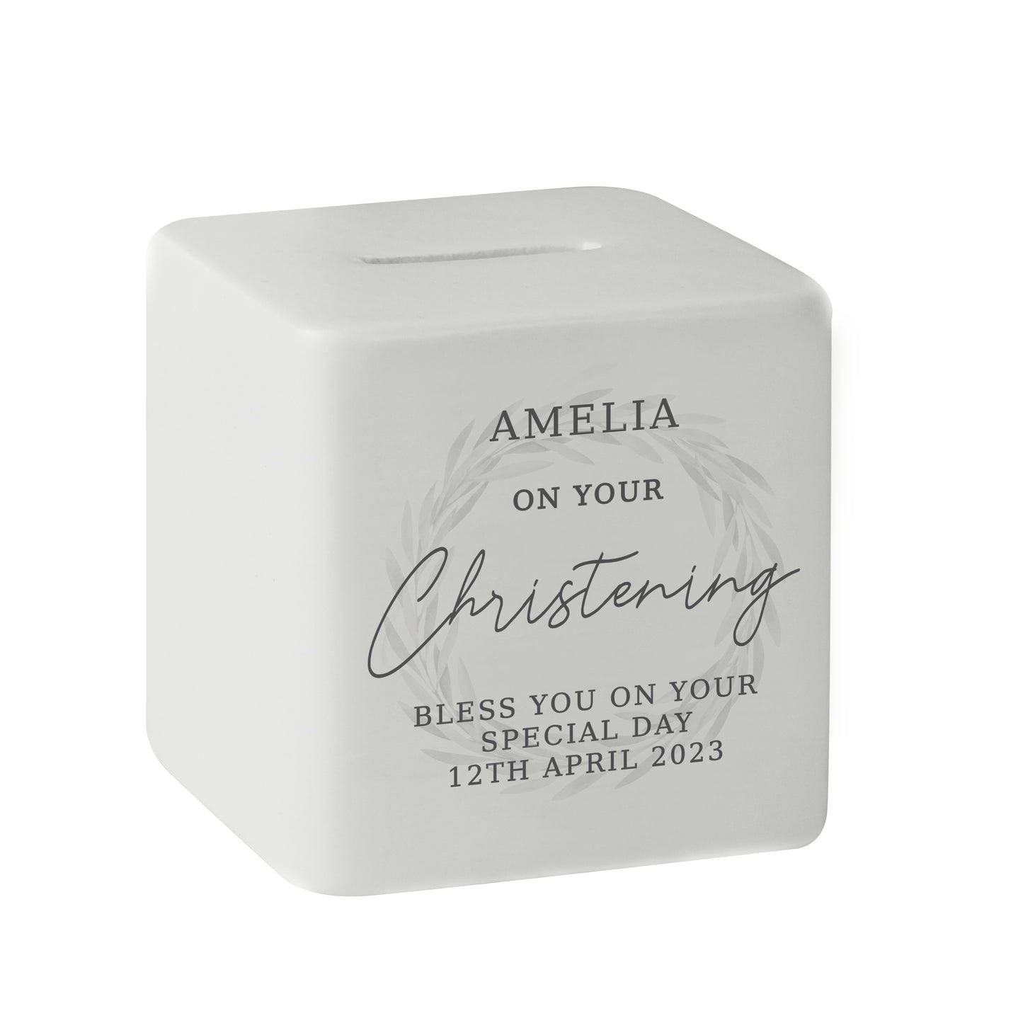 Personalised Christening Ceramic Square Money Box - image 5