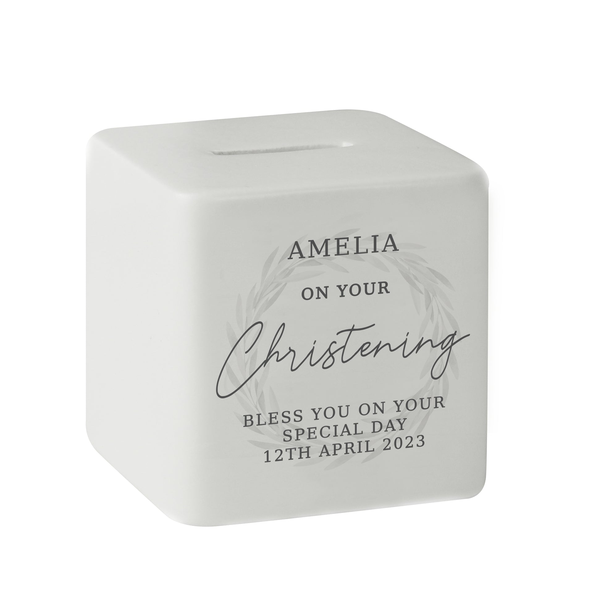 Personalised Christening Ceramic Square Money Box - image 5