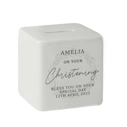 Personalised Christening Ceramic Square Money Box - image 5