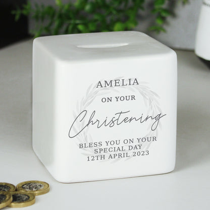 Personalised Christening Ceramic Square Money Box - image 6