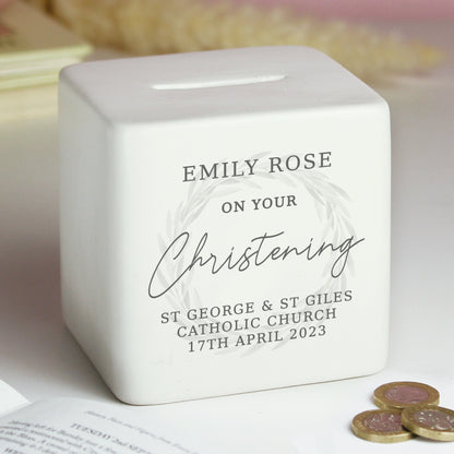 Personalised Christening Ceramic Square Money Box - image 7