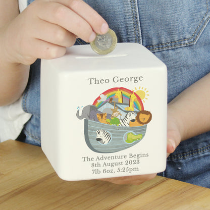 Personalised Noahs Ark Ceramic Square Money Box - image 4