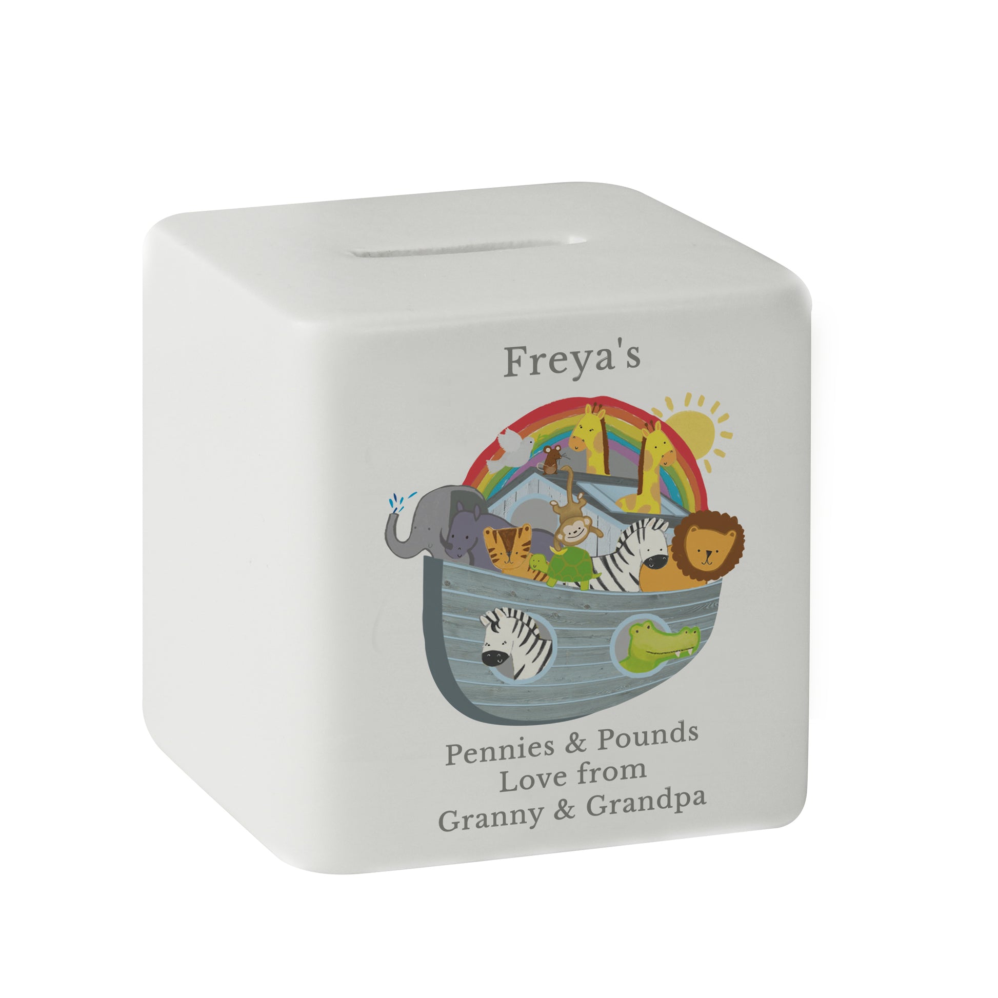 Personalised Noahs Ark Ceramic Square Money Box - image 5