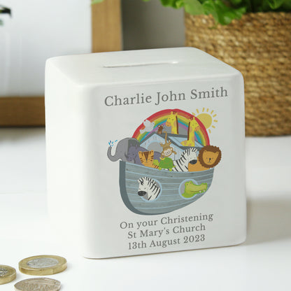 Personalised Noahs Ark Ceramic Square Money Box - image 6