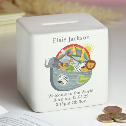 Personalised Noahs Ark Ceramic Square Money Box - image 7