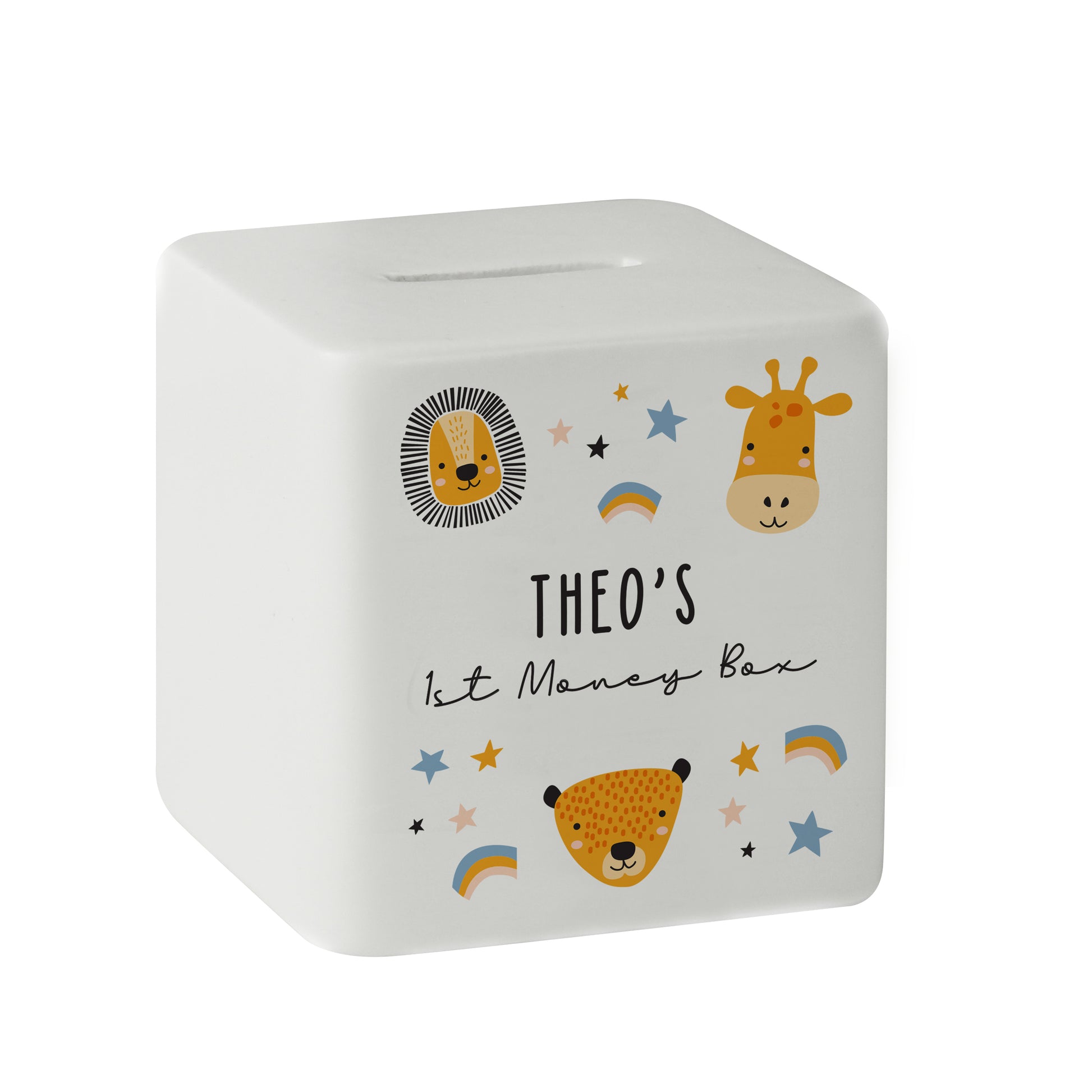 Personalised Scandi Safari Animals Ceramic Square Money Box - image 5