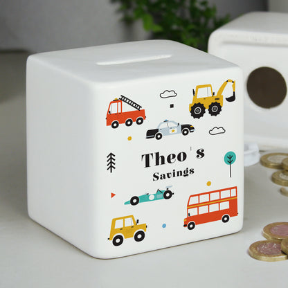 Personalised Vehicles Ceramic Square Money Box - image 3
