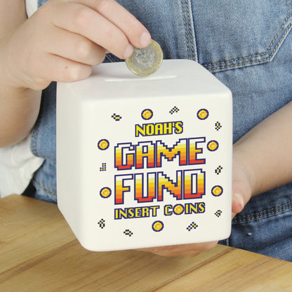 Personalised Gaming Fund Ceramic Square Money Box - image 4