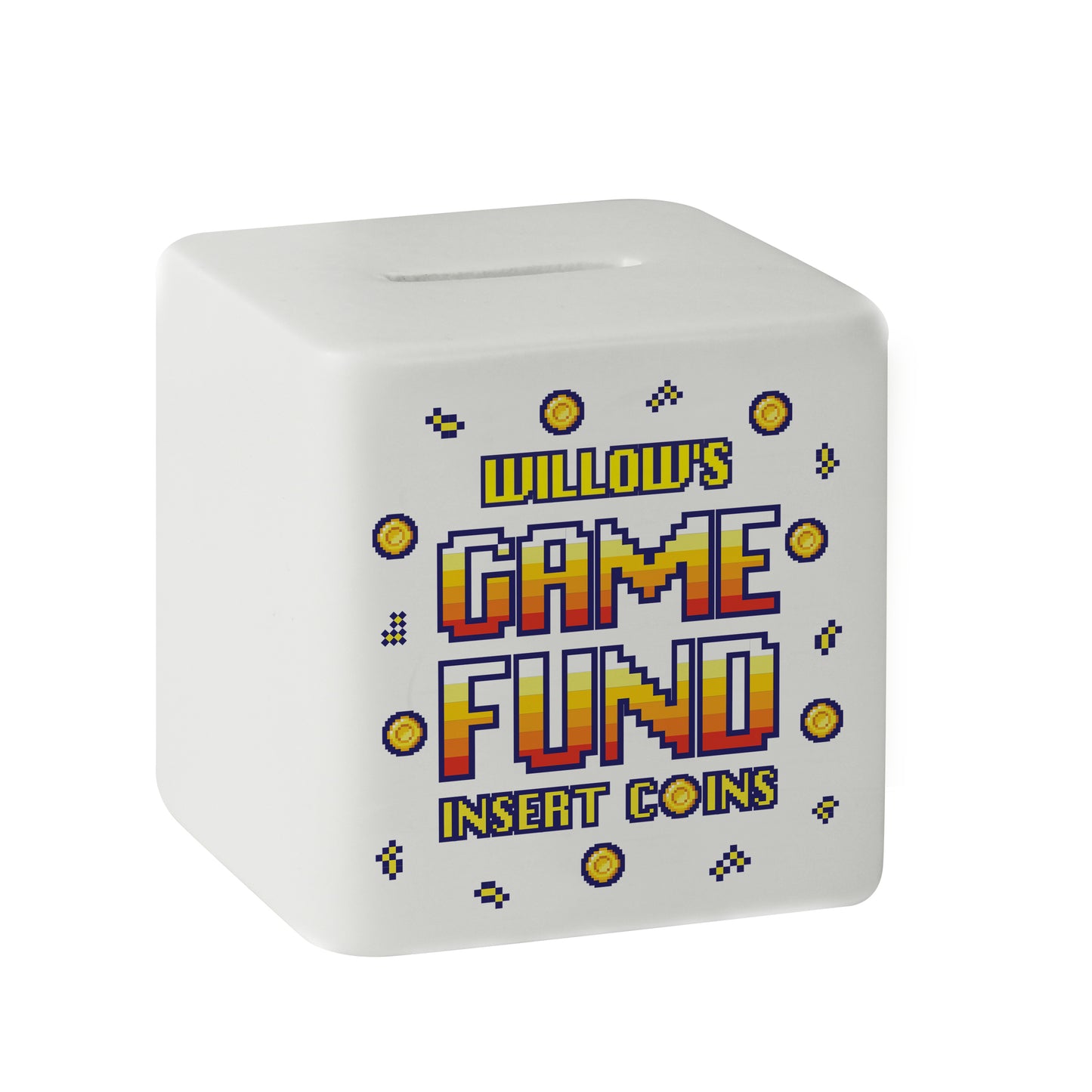 Personalised Gaming Fund Ceramic Square Money Box - image 5
