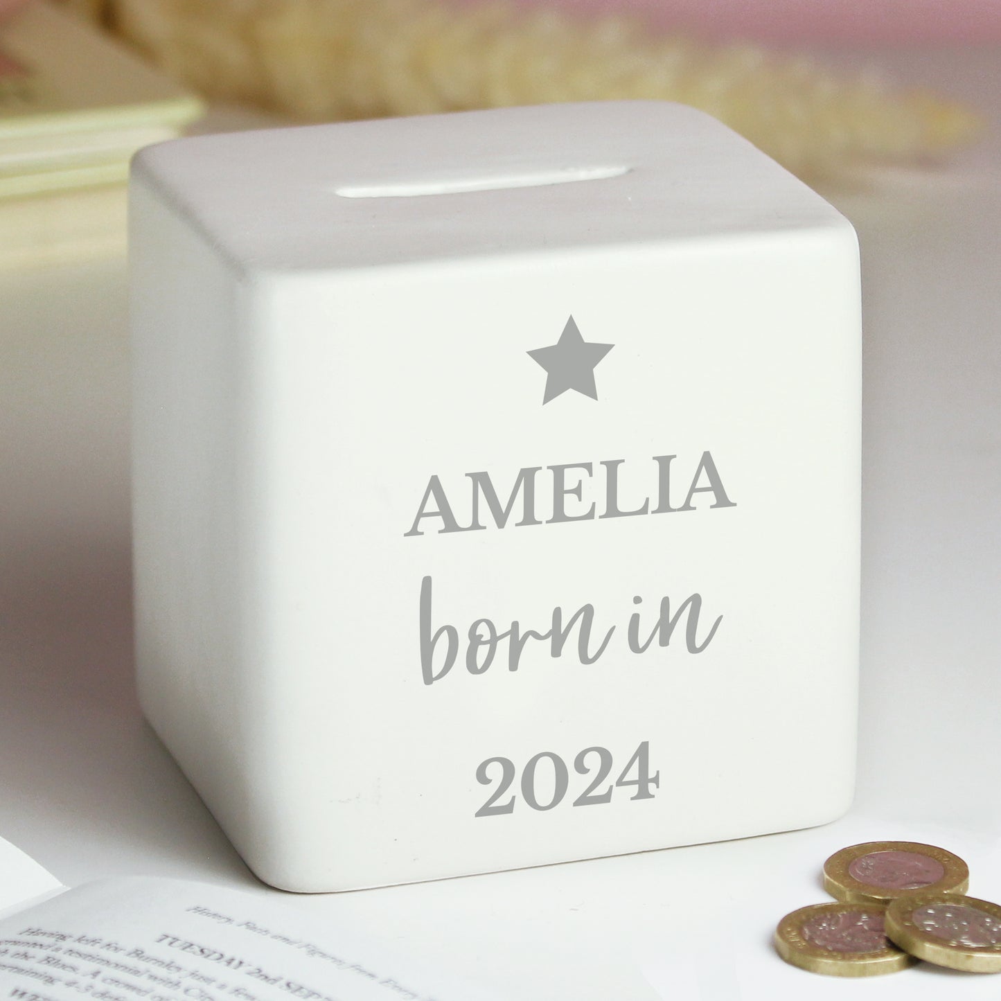 Personalised Born in Money Box - image 3