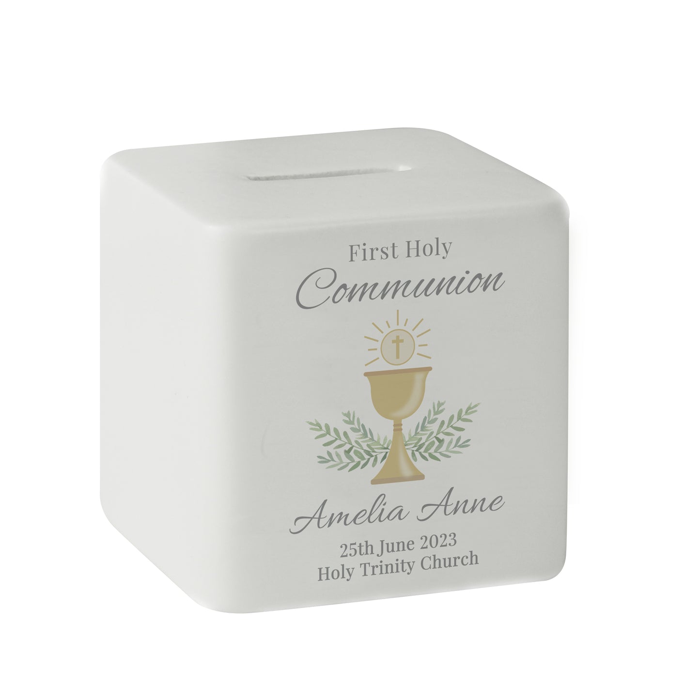 Personalised First Holy Communion Ceramic Square Money Box - image 5